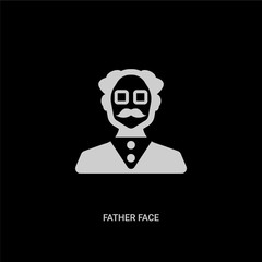 white father face vector icon on black background. modern flat father face from people concept vector sign symbol can be use for web, mobile and logo.