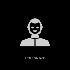 white little boy face vector icon on black background. modern flat little boy face from people concept vector sign symbol can be use for web, mobile and logo.