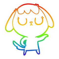 rainbow gradient line drawing cute cartoon dog
