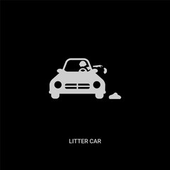 white litter car vector icon on black background. modern flat litter car from transportation concept vector sign symbol can be use for web, mobile and logo.