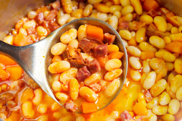 asturian fabada, typical spanish bean stewl