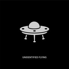 white unidentified flying object vector icon on black background. modern flat unidentified flying object from transportation concept vector sign symbol can be use for web, mobile and logo.