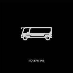 white modern bus vector icon on black background. modern flat modern bus from transportation concept vector sign symbol can be use for web, mobile and logo.