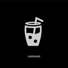 white lemonade vector icon on black background. modern flat lemonade from travel concept vector sign symbol can be use for web, mobile and logo.