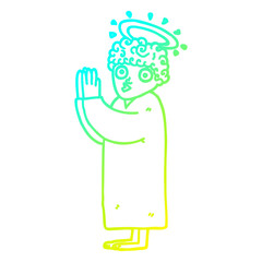 cold gradient line drawing cartoon angel