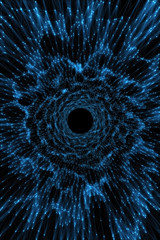 Abstract background imitating tunnel of points and lines