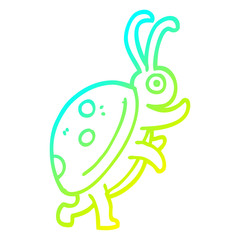 cold gradient line drawing cartoon ladybug
