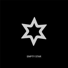 white empty star vector icon on black background. modern flat empty star from ultimate glyphicons concept vector sign symbol can be use for web, mobile and logo.