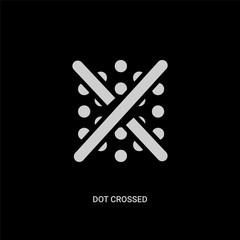 white dot crossed vector icon on black background. modern flat dot crossed from ultimate glyphicons concept vector sign symbol can be use for web, mobile and logo.