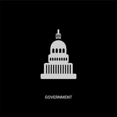 white government vector icon on black background. modern flat government from united states of america concept vector sign symbol can be use for web, mobile and logo.