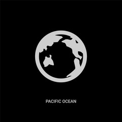 white pacific ocean vector icon on black background. modern flat pacific ocean from united states of america concept vector sign symbol can be use for web, mobile and logo.