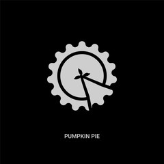 white pumpkin pie vector icon on black background. modern flat pumpkin pie from united states of america concept vector sign symbol can be use for web, mobile and logo.