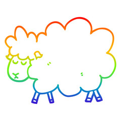 rainbow gradient line drawing cartoon sheep