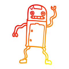 warm gradient line drawing cartoon robot
