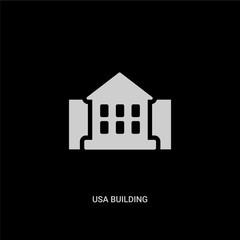 white usa building vector icon on black background. modern flat usa building from united states of america concept vector sign symbol can be use for web, mobile and logo.