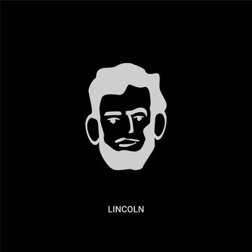white lincoln vector icon on black background. modern flat lincoln from united states of america concept vector sign symbol can be use for web, mobile and logo.