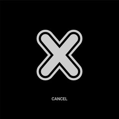 Obraz premium white cancel vector icon on black background. modern flat cancel from user interface concept vector sign symbol can be use for web, mobile and logo.