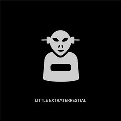 white little extraterrestial vector icon on black background. modern flat little extraterrestial from astronomy concept vector sign symbol can be use for web, mobile and logo.