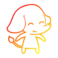 Obraz premium warm gradient line drawing cute cartoon elephant