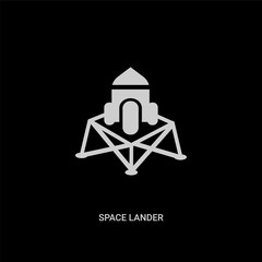 white space lander vector icon on black background. modern flat space lander from astronomy concept vector sign symbol can be use for web, mobile and logo. © Meth Mehr