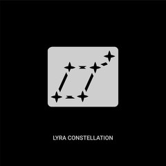 white lyra constellation vector icon on black background. modern flat lyra constellation from astronomy concept vector sign symbol can be use for web, mobile and logo.