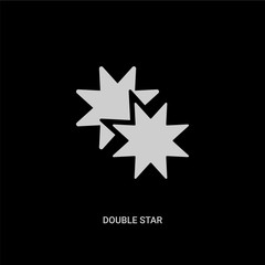 Obraz premium white double star vector icon on black background. modern flat double star from astronomy concept vector sign symbol can be use for web, mobile and logo.