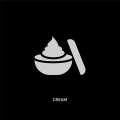 white cream vector icon on black background. modern flat cream from beauty concept vector sign symbol can be use for web, mobile and logo.