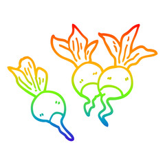 rainbow gradient line drawing cartoon beetroot plants