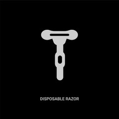 white disposable razor vector icon on black background. modern flat disposable razor from beauty concept vector sign symbol can be use for web, mobile and logo.
