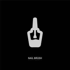 white nail brush vector icon on black background. modern flat nail brush from beauty concept vector sign symbol can be use for web, mobile and logo.