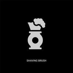 white shaving brush vector icon on black background. modern flat shaving brush from beauty concept vector sign symbol can be use for web, mobile and logo.