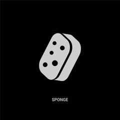 white sponge vector icon on black background. modern flat sponge from beauty concept vector sign symbol can be use for web, mobile and logo.