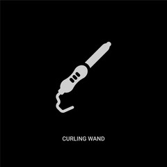 white curling wand vector icon on black background. modern flat curling wand from beauty concept vector sign symbol can be use for web, mobile and logo.