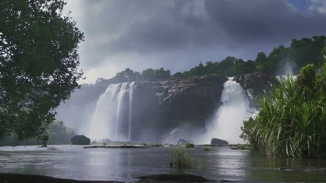 Majestic Tropical Athirapally Waterfall in Kerala, India