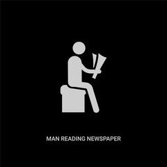 white man reading newspaper vector icon on black background. modern flat man reading newspaper from behavior concept vector sign symbol can be use for web, mobile and logo.