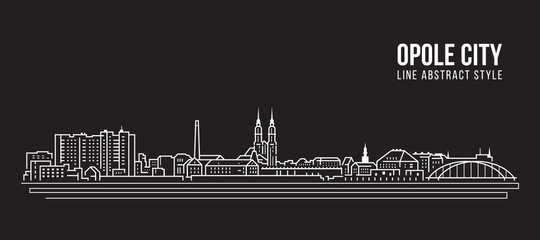 Cityscape Building Line art Vector Illustration design - Opole city