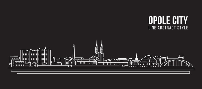 Cityscape Building Line art Vector Illustration design - Opole city