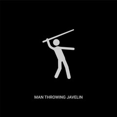 white man throwing javelin vector icon on black background. modern flat man throwing javelin from behavior concept vector sign symbol can be use for web, mobile and logo.