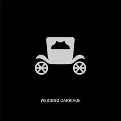 white wedding carriage vector icon on black background. modern flat wedding carriage from birthday party and wedding concept vector sign symbol can be use for web, mobile and logo.