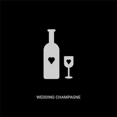 white wedding champagne vector icon on black background. modern flat wedding champagne from birthday party and wedding concept vector sign symbol can be use for web, mobile and logo.