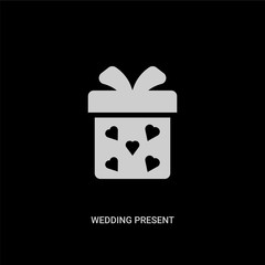 white wedding present vector icon on black background. modern flat wedding present from birthday party and wedding concept vector sign symbol can be use for web, mobile and logo.