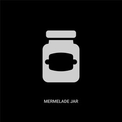 white mermelade jar vector icon on black background. modern flat mermelade jar from bistro and restaurant concept vector sign symbol can be use for web, mobile and logo.