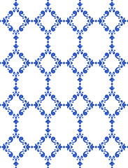 Watercolor delft blue pattern - 276682916