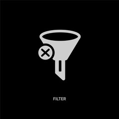 white filter vector icon on black background. modern flat filter from blogger and influencer concept vector sign symbol can be use for web, mobile and logo.
