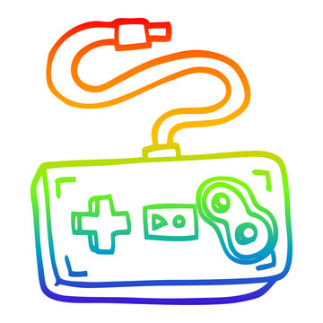 recommend clip art: rainbow gradient line drawing cartoon game controller