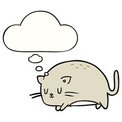 cute cartoon cat and thought bubble