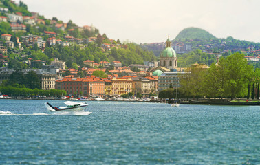 Naklejka premium Como old city view from the Como lake.