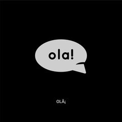 white olã¡ vector icon on black background. modern flat olã¡ from brazilia concept vector sign symbol can be use for web, mobile and logo.