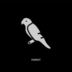 white parrot vector icon on black background. modern flat parrot from brazilia concept vector sign symbol can be use for web, mobile and logo.