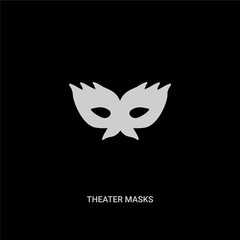 white theater masks vector icon on black background. modern flat theater masks from brazilia concept vector sign symbol can be use for web, mobile and logo.